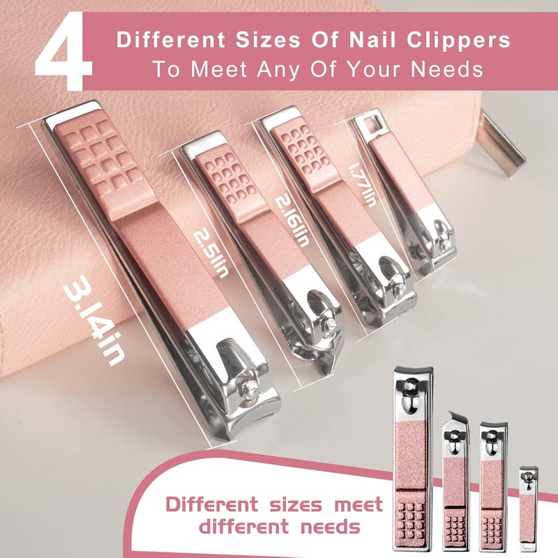 Red Flow Manicure Set 30 in 1 Nail Clipper set, nail clippers, fingernail & toenail clippers, Manicure Tools, pedicure tools, Suitable for Travel Manicure Kit, Nail Set Kit With Everything Profe - Image 4